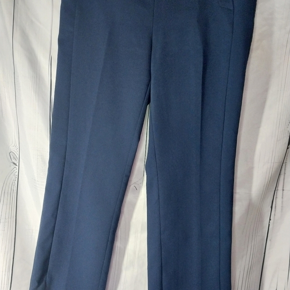 Loft Petites High Waisted Straight Leg Navy Blue Pants - Picture 3 of 11